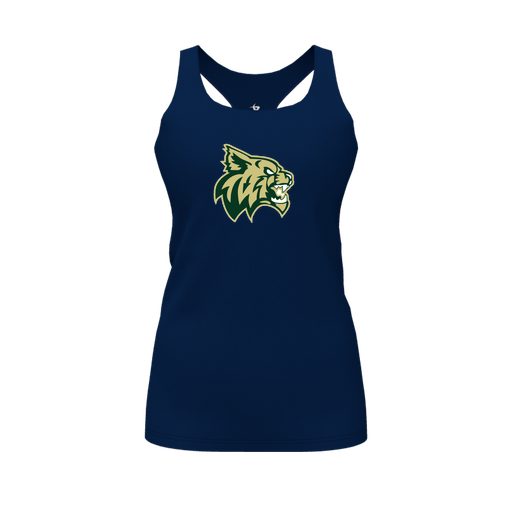 [FT0TRBNV-FYS-LOGO1] Decker Racerback Tank Top (Female Youth S, Navy, Logo 1)