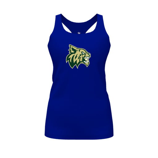 [CUS-DFW-RCBK-PER-RYL-FYS-LOGO1] Racerback Tank Top (Female Youth S, Royal, Logo 1)