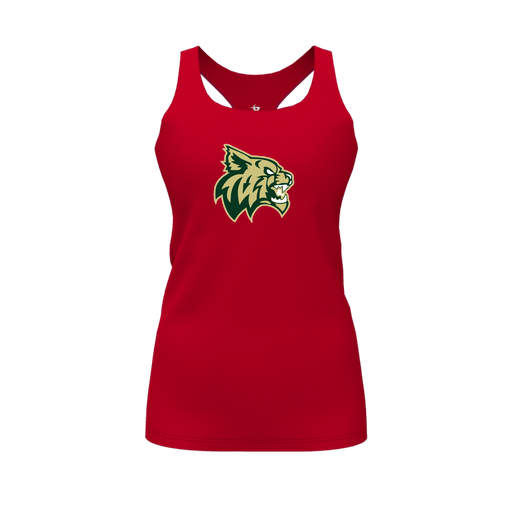 [CUS-DFW-RCBK-PER-RED-FYS-LOGO1] Racerback Tank Top (Female Youth S, Red, Logo 1)