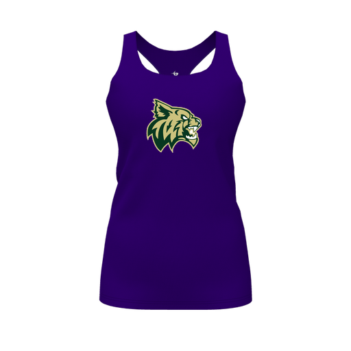 [CUS-DFW-RCBK-PER-PUR-FYS-LOGO1] Racerback Tank Top (Female Youth S, Purple, Logo 1)