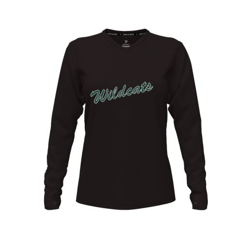 [FTLVCFBK-FYXS-LOGO2] Decker Comfort T-Shirt (Female Youth XS, Black, V Neck, Logo 2, Long Sleeve)