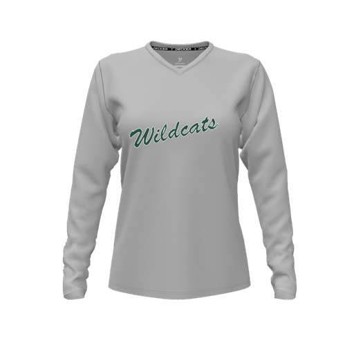 [FTLVCFGY-FYXS-LOGO2] Comfort T-Shirt (Female Youth XS, Gray, V Neck, Logo 2, Long Sleeve)
