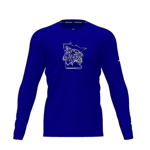 [CUS-DRIF-TEES-PER-CNK-LSL-RYL-YXS-LOGO3] Dri Fit Performance T-Shirt (Youth XS, Royal, Logo 3, Long Sleeve)