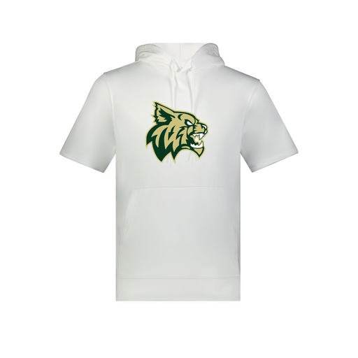 [6871.005.S-LOGO1] Men's Dri Fit Short Sleeve Hoodie (Adult S, White, Logo 1)