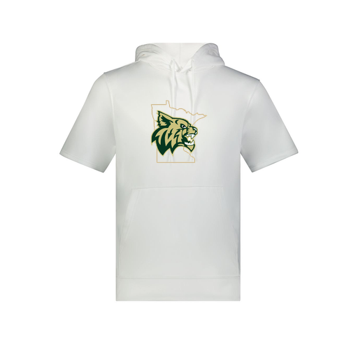 [6871.005.S-LOGO3] Men's Dri Fit Short Sleeve Hoodie (Adult S, White, Logo 3)