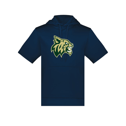[6871.065.S-LOGO1] Men's Dri Fit Short Sleeve Hoodie (Adult S, Navy, Logo 1)