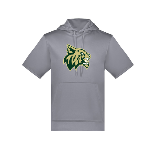 [6871.059.S-LOGO1] Men's Dri Fit Short Sleeve Hoodie (Adult S, Gray, Logo 1)