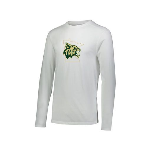 [FTLCUBWH-AXS-LOGO3] Decker Men's Tri-Blend T-Shirt - Long Sleeve (Adult XS, White, Logo 3)
