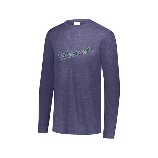 [FTLCUBNV-AXS-LOGO2] Decker Men's Tri-Blend T-Shirt - Long Sleeve (Adult XS, Navy, Logo 2)