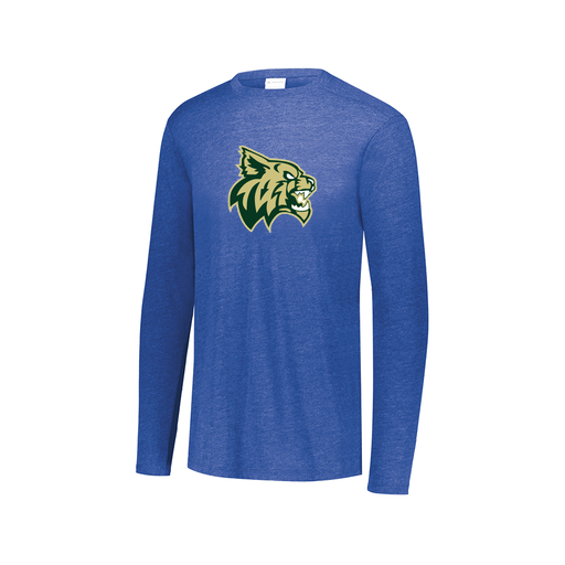 [FTLCUBRY-AXS-LOGO1] Decker Men's Tri-Blend T-Shirt - Long Sleeve (Adult XS, Royal, Logo 1)