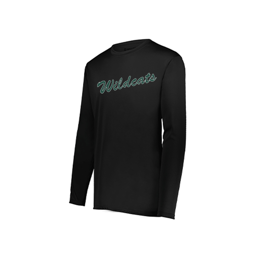 [222823.080.S-LOGO2] Youth LS Smooth Sport Shirt (Youth S, Black, Logo 2)