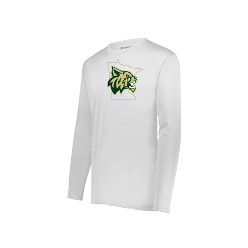 [222823.005.S-LOGO3] Youth LS Smooth Sport Shirt (Youth S, White, Logo 3)