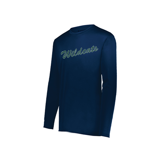 [222823.065.S-LOGO2] Youth LS Smooth Sport Shirt (Youth S, Navy, Logo 2)