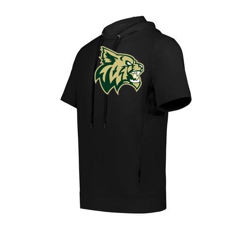 [222605.080.S-LOGO1] YOUTH VENTURA SOFT KNIT SHORT SLEEVE HOODIE (Youth S, Black, Logo 1)