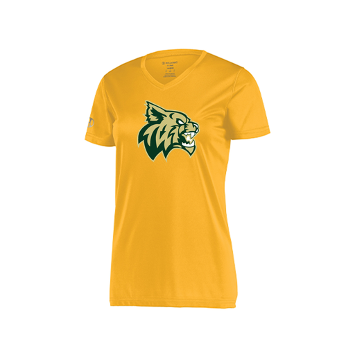 [222820.023.S-LOGO1] Ladies Movement Dri Fit Shirt (Female Adult S, Athletic Gold, Logo 1)