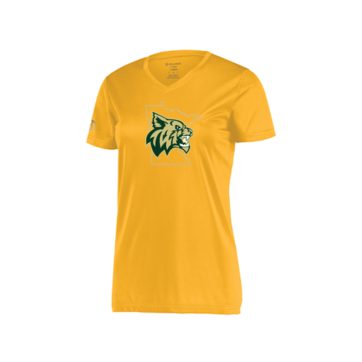 [222820.023.S-LOGO3] Ladies Movement Dri Fit Shirt (Female Adult S, Athletic Gold, Logo 3)