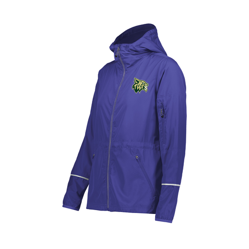 [229782-PUR-FAXS-LOGO1] Ladies Packable Full Zip Jacket (Female Adult XS, Purple, Logo 1)