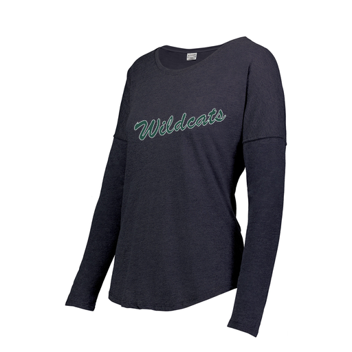 [FTLCUBNV-FAXS-LOGO2] Decker Women's Tri-Blend T-Shirt - Long Sleeve (Female Adult XS, Navy, Logo 2)