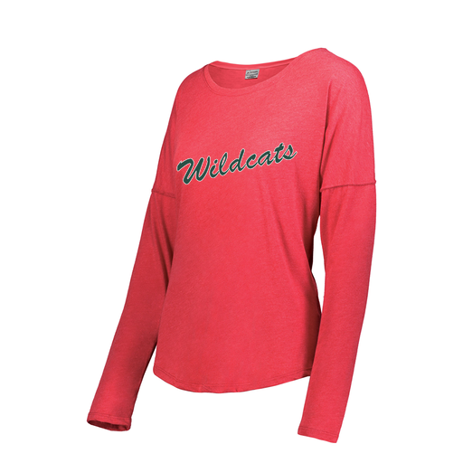 [FTLCUBRD-FAXS-LOGO2] Decker Women's Tri-Blend T-Shirt - Long Sleeve (Female Adult XS, Red, Logo 2)